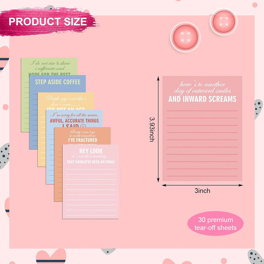 Pajean 12 Designs Funny Sticky Notes, Office to Do List,Classic Style