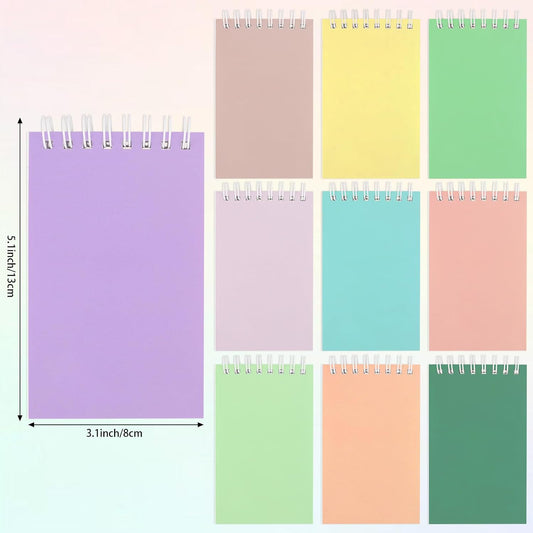 Hooqict 10 Pack Pocket Notebook 3x5 Colorful Mini Notebooks Small Spiral Notepads with Lined Pages, Memo Note Pads for Kids, Party Favors, Work, Office, Students School Supplies, 50 Sheets/100 Pages
