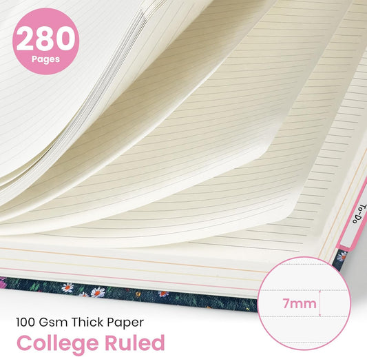 Taja Pretty Large Spiral Lined Notebook for Work with 5 Removable Dividers