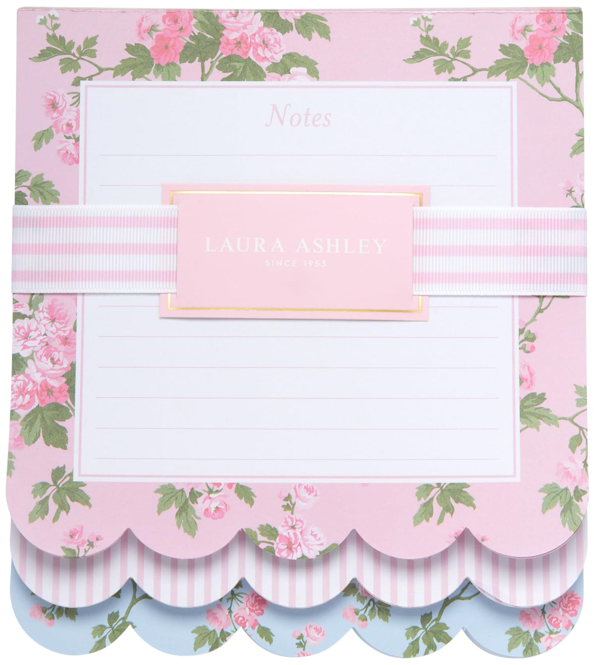Laura Ashley 3-in-1 Layered Notepad 6.5x7.5 in 150 Lined Tear-Off Sheets