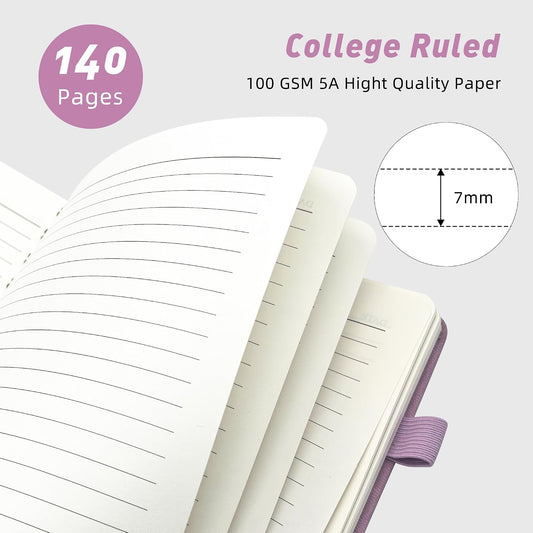 LEAGIM Lined Spiral Journal Notebook for Women & Men, College Ruled Hardcover Notebook for Work & Note Taking, Journals for Writing, 100 GSM, Business, School, 140 Pages, A5(5.8"x8.5") - Pink