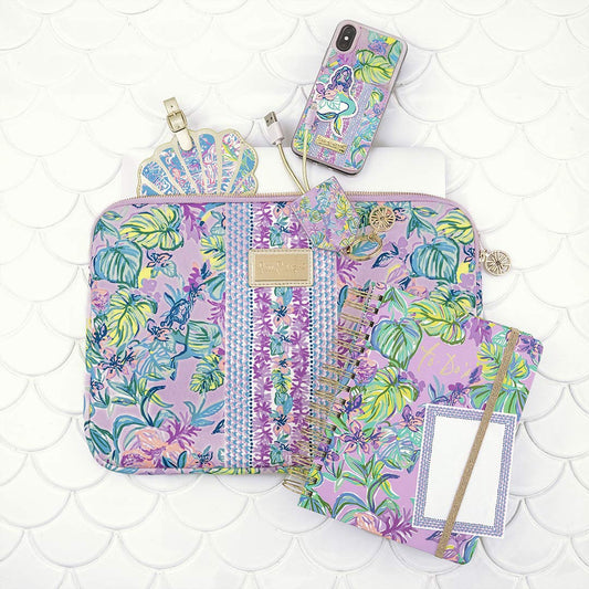 Lilly Pulitzer Purple/Green Note Block with 330 Loose Sheets, Mermaid in the Shade