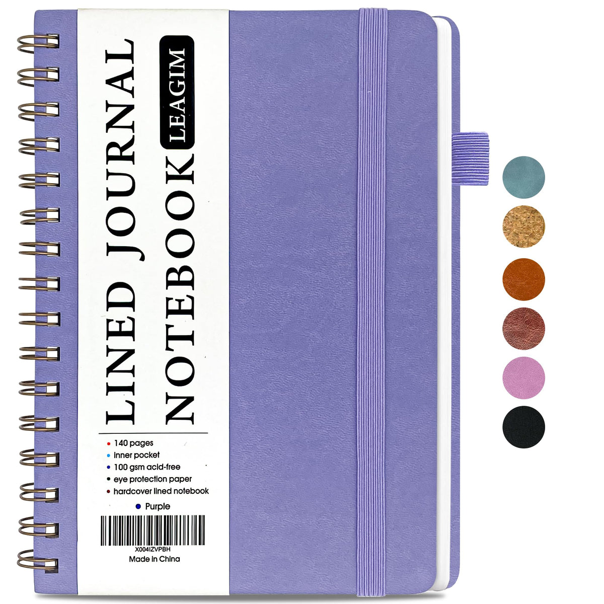 LEAGIM Lined Spiral Journal Notebook for Women & Men, College Ruled Hardcover Notebook for Work & Note Taking, Journals for Writing, 100 GSM, Business, School, 140 Pages, A5(5.8"x8.5") - Pink