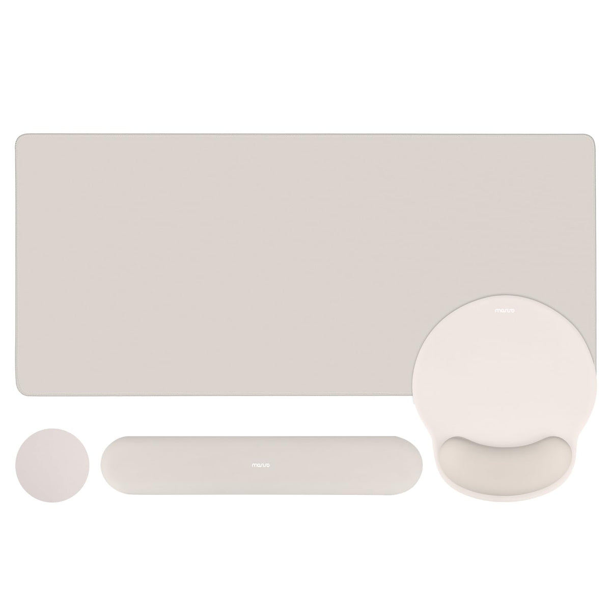 MOSISO Wrist Rest for Mouse Pad Set, Large Gaming Deskpad, Apricot