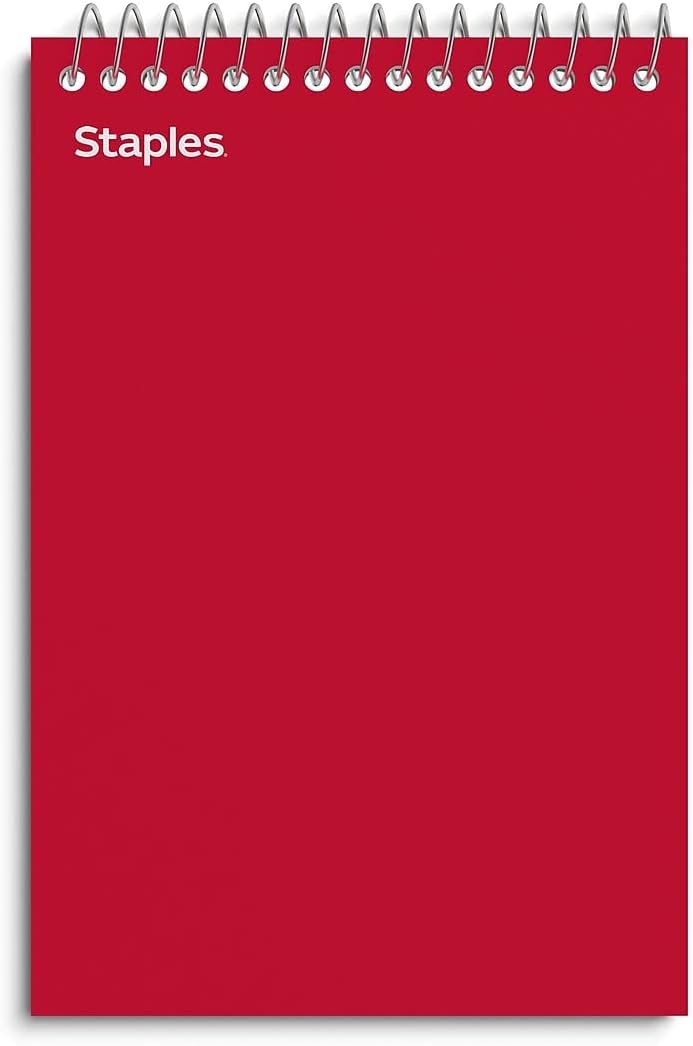 Staples Memo Pads, 4x6 Inch, College Ruled, Assorted Colors, 5-Pack