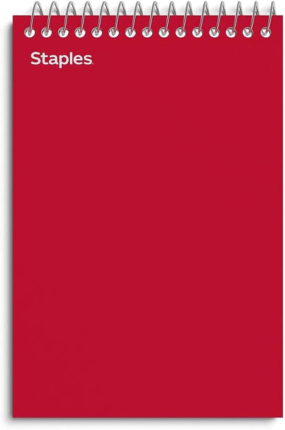 Staples Memo Pads, 4x6 Inch, College Ruled, Assorted Colors, 5-Pack