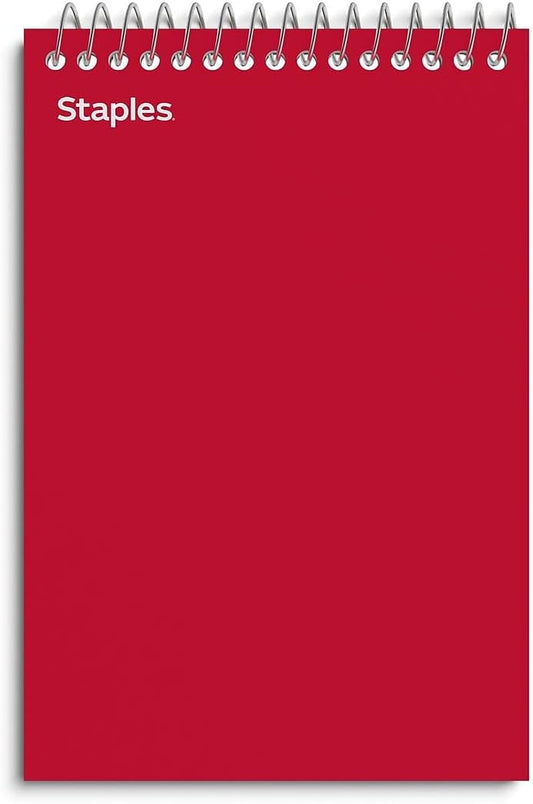 Staples Memo Pads, 4x6 Inch, College Ruled, Assorted Colors, 5-Pack