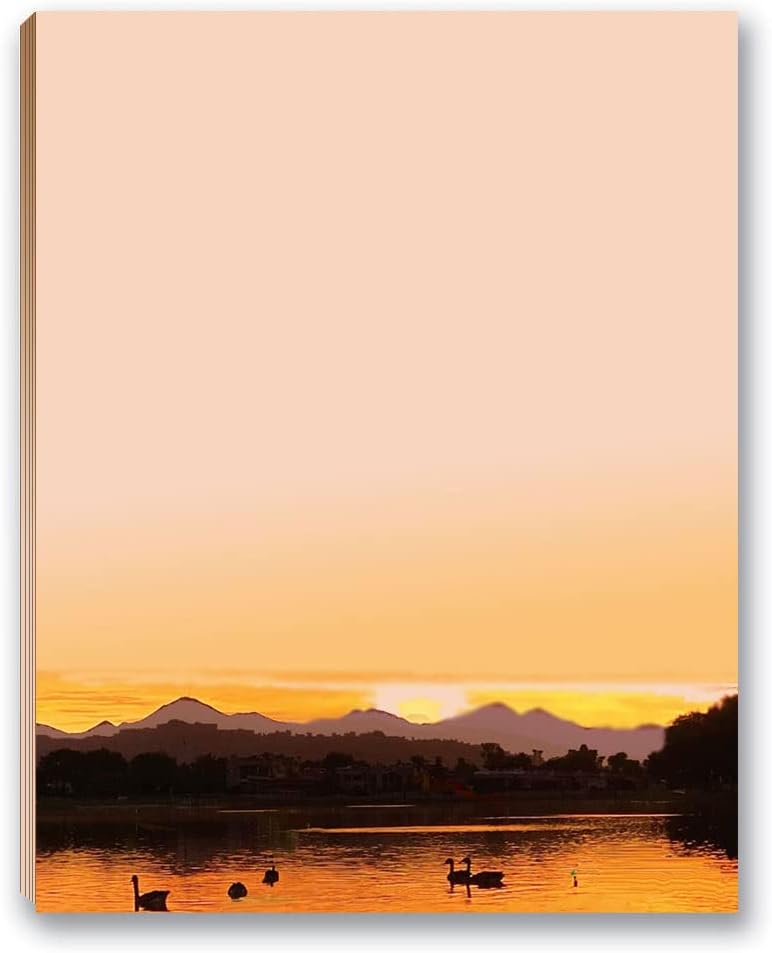 Stonehouse Collection Mountian Notepads - 4 Assorted Nature Scenes Notepads - Mountain Sunests - Shopping List, Teachers, Home, Office, Small Gift -