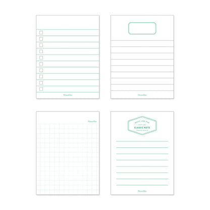Monolike Memopad Smoothie Ver.3 design SET - 4 Packs, 4 Different Designs, 100 Sheets Per Pad, Total 400 Sheets, Note pads, Writing pads
