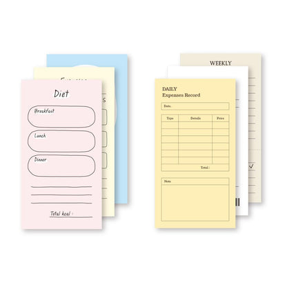 Monolike Memopad Smoothie Ver.3 design SET - 4 Packs, 4 Different Designs, 100 Sheets Per Pad, Total 400 Sheets, Note pads, Writing pads