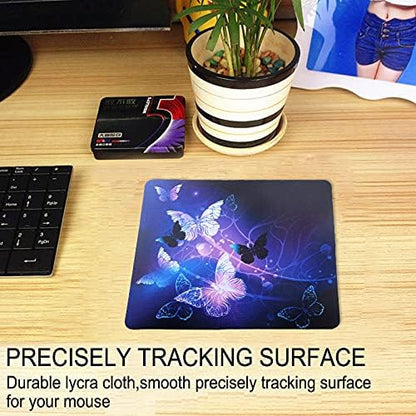 Mouse Pad Purple Butterflies Mouse Mat for Desk Laptop Computer