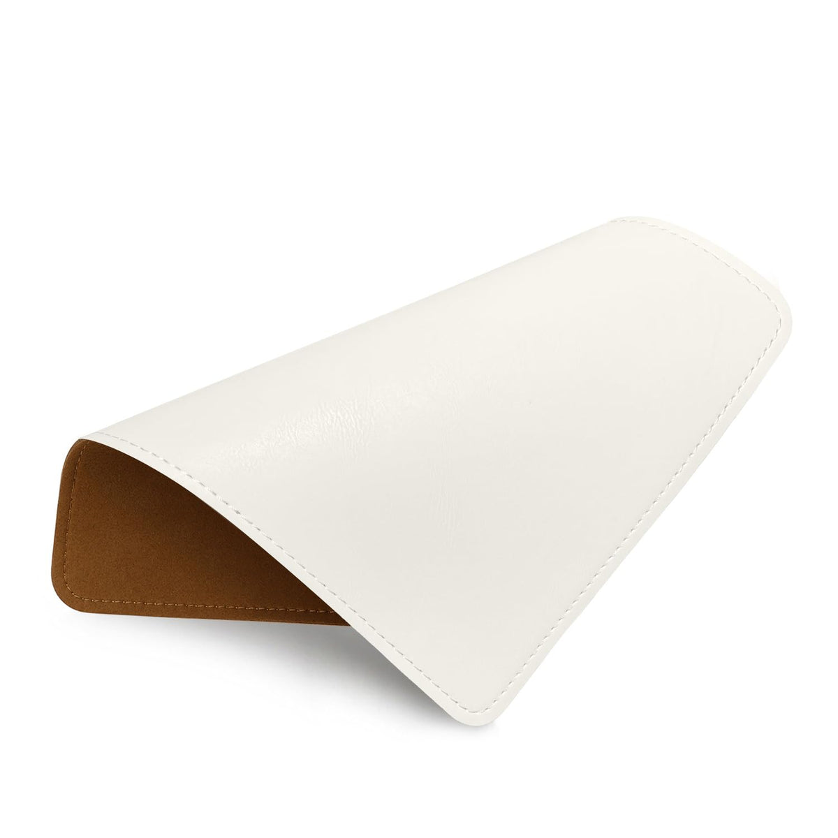 Mouse Pad，Round Mouse Pad，PU Mouse Pad，Leather Mouse Pad with Stitched Edge Micro-Fiber Base with Non-Slip Waterproof，Mouse Pad for Computers，Laptop，9 x 9 Inch (Caramel Brown)