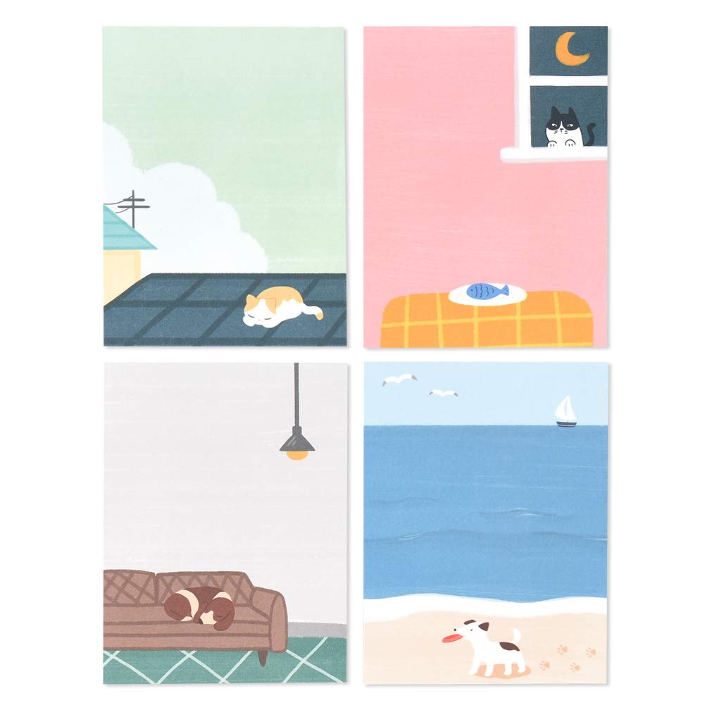 Monolike Memopad Smoothie Ver.3 design SET - 4 Packs, 4 Different Designs, 100 Sheets Per Pad, Total 400 Sheets, Note pads, Writing pads
