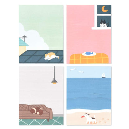 Monolike Memopad Smoothie Ver.3 design SET - 4 Packs, 4 Different Designs, 100 Sheets Per Pad, Total 400 Sheets, Note pads, Writing pads