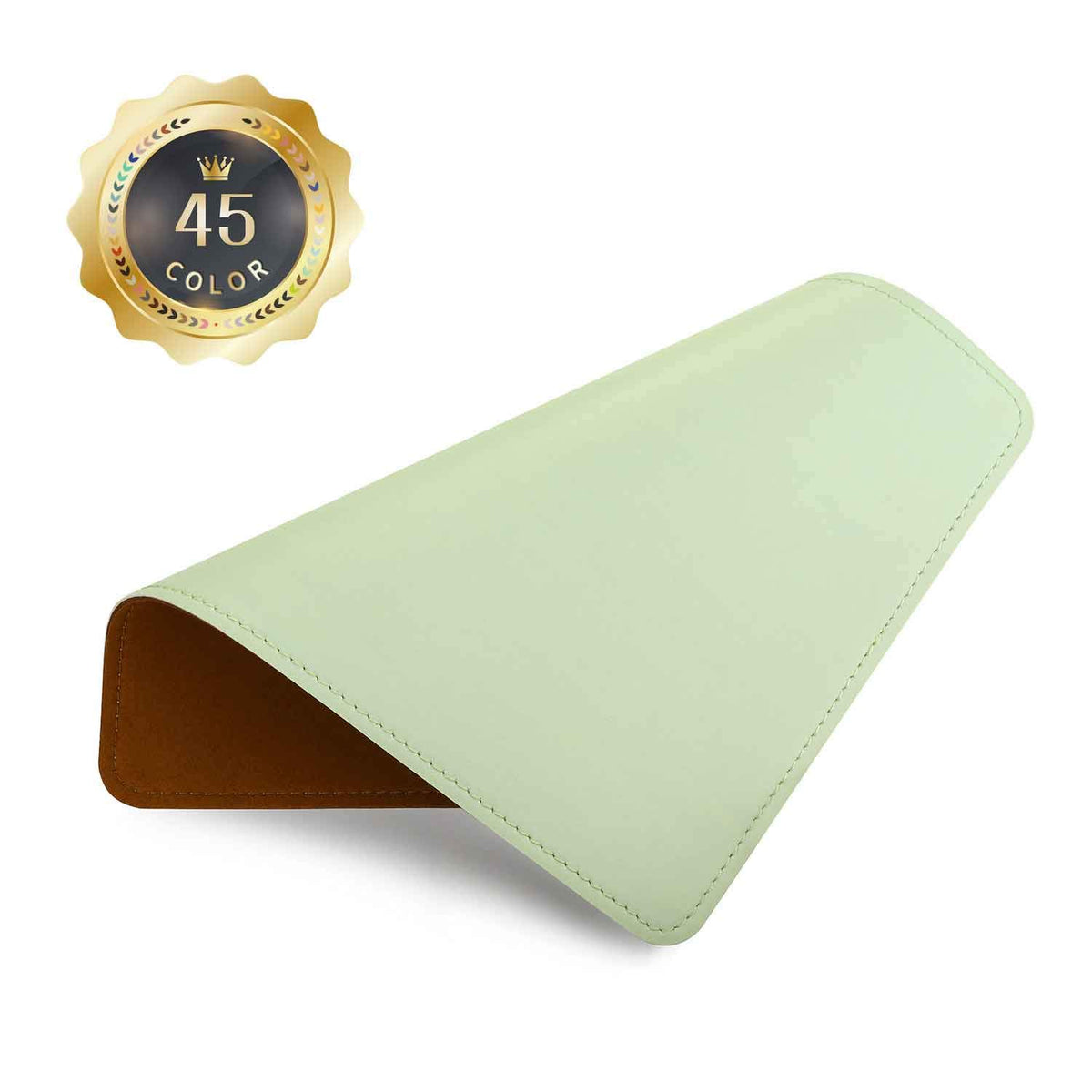 Mouse Pad，Round Mouse Pad，PU Mouse Pad，Leather Mouse Pad with Stitched Edge Micro-Fiber Base with Non-Slip Waterproof，Mouse Pad for Computers，Laptop，9 x 9 Inch (Caramel Brown)