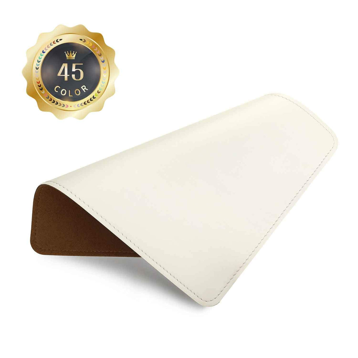 Mouse Pad，Round Mouse Pad，PU Mouse Pad，Leather Mouse Pad with Stitched Edge Micro-Fiber Base with Non-Slip Waterproof，Mouse Pad for Computers，Laptop，9 x 9 Inch (Caramel Brown)