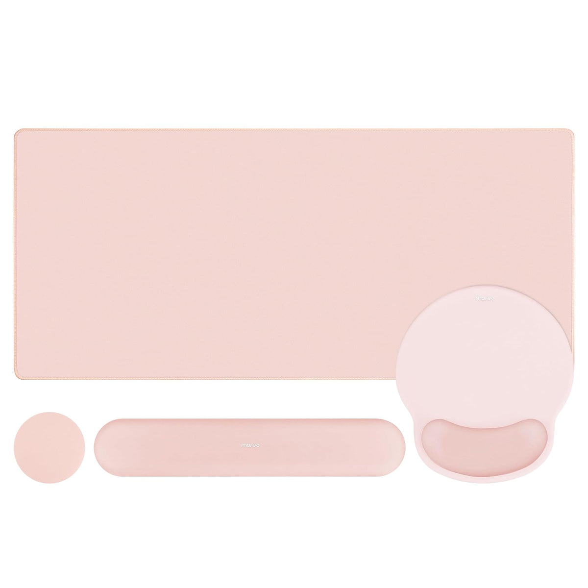 MOSISO Wrist Rest for Mouse Pad Set, Large Gaming Deskpad, Apricot