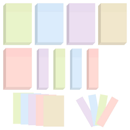 BAYTORY 6 Pads Soft Pastel Sticky Notes, Memo Sticky Note, Colorful Self-Stick Note Easy to Post for Office School Home Study (3x3 & 3x2 & 3x0.7 Inch)