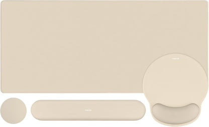 MOSISO Wrist Rest for Mouse Pad Set, Large Gaming Deskpad, Apricot