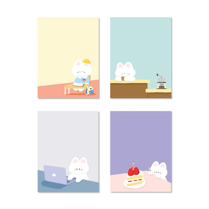 Monolike Memopad Smoothie Ver.3 design SET - 4 Packs, 4 Different Designs, 100 Sheets Per Pad, Total 400 Sheets, Note pads, Writing pads