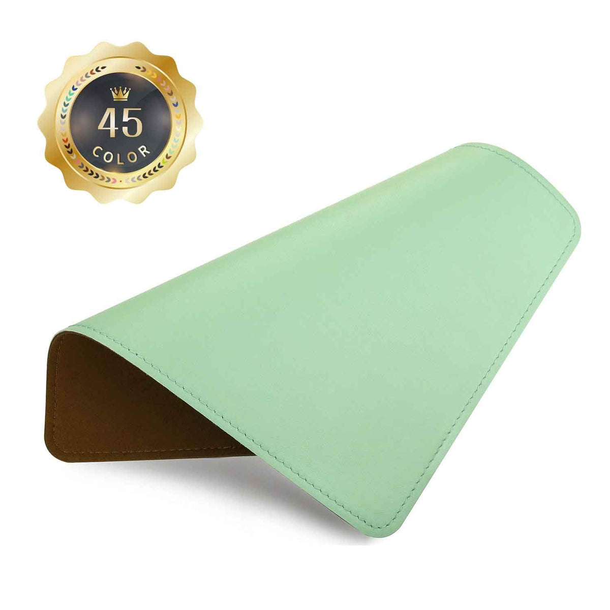 Mouse Pad，Round Mouse Pad，PU Mouse Pad，Leather Mouse Pad with Stitched Edge Micro-Fiber Base with Non-Slip Waterproof，Mouse Pad for Computers，Laptop，9 x 9 Inch (Caramel Brown)