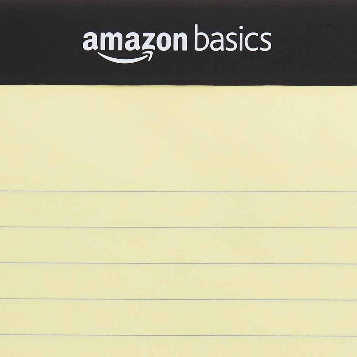 Amazon Basics Wide Ruled Lined Writing Pads, 8.5" x 11.75", Canary, 12-Pack of 50 Perforated Sheets, Sturdy Backing