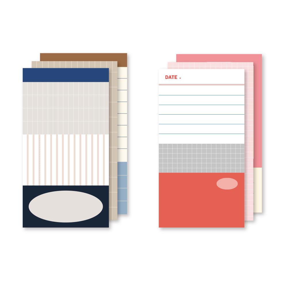Monolike Memopad Smoothie Ver.3 design SET - 4 Packs, 4 Different Designs, 100 Sheets Per Pad, Total 400 Sheets, Note pads, Writing pads
