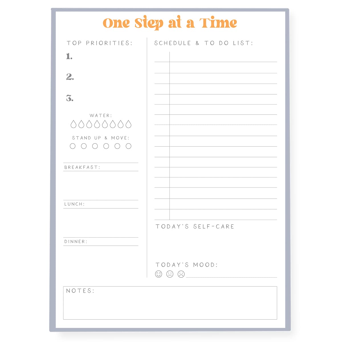 Graphique Large Notepad, Brush Strokes – 6" x 8", Cute Notepad with 150 Tear-Off Sheets, Features the Word “Notes” on Every Page – Perfect for Note Taking, List Making, and More