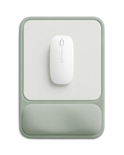 eulps Ergonomic Mouse Pad with Wrist Rest, Gel Mousepad with Soft Wrist Support, Non-Slip PU Base, Smooth Surface Mouse Pad for Wrist Pain Relief, Computer Laptop Office Home & Gaming (Sage Green)