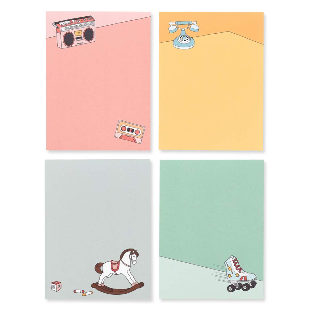Monolike Memopad Smoothie Ver.3 design SET - 4 Packs, 4 Different Designs, 100 Sheets Per Pad, Total 400 Sheets, Note pads, Writing pads