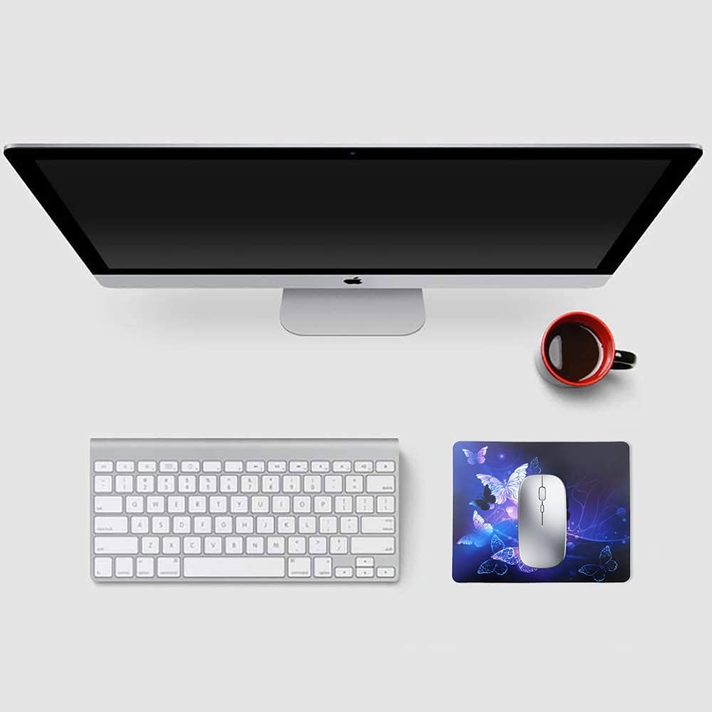Mouse Pad Purple Butterflies Mouse Mat for Desk Laptop Computer
