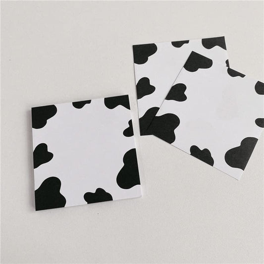 1 Pack Cow Print Memo Notes 3.15 x 3.15 in Cute Notes Blank Memo Pads for Office School Home 50 Sheets per Pad Non-sticky