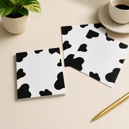 1 Pack Cow Print Memo Notes 3.15 x 3.15 in Cute Notes Blank Memo Pads for Office School Home 50 Sheets per Pad Non-sticky