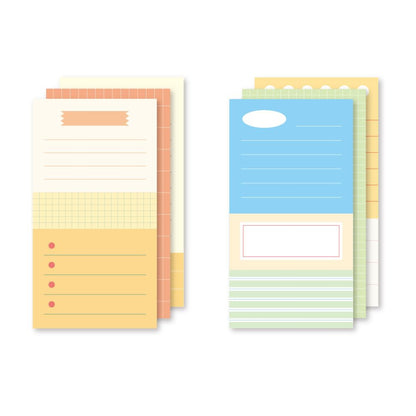 Monolike Memopad Smoothie Ver.3 design SET - 4 Packs, 4 Different Designs, 100 Sheets Per Pad, Total 400 Sheets, Note pads, Writing pads