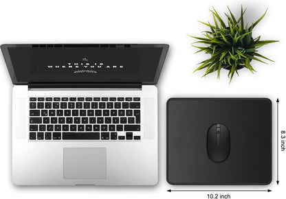 JIKIOU 3 Pack Mouse Pad with Stitched Edge, Perfect Size 10.2x8.3in Black