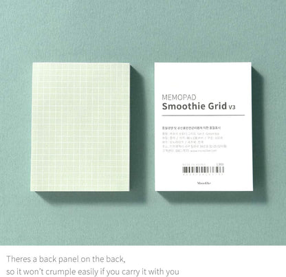 Monolike Memopad Smoothie Ver.3 design SET - 4 Packs, 4 Different Designs, 100 Sheets Per Pad, Total 400 Sheets, Note pads, Writing pads