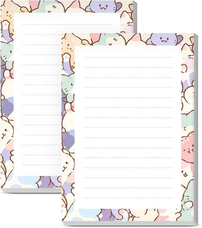 Sticky Notes 4X6 Inches, 2 Pack Large Cute Self-Stick Pads, Bright Funny Memo Pads Easy to Stick for Home, Office Cute Pink Bowties