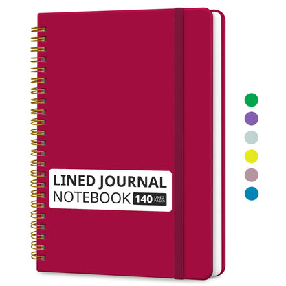 Taja Lined Spiral Notebook for Work, 5.7"x7.9" Spiral Journal College Ruled