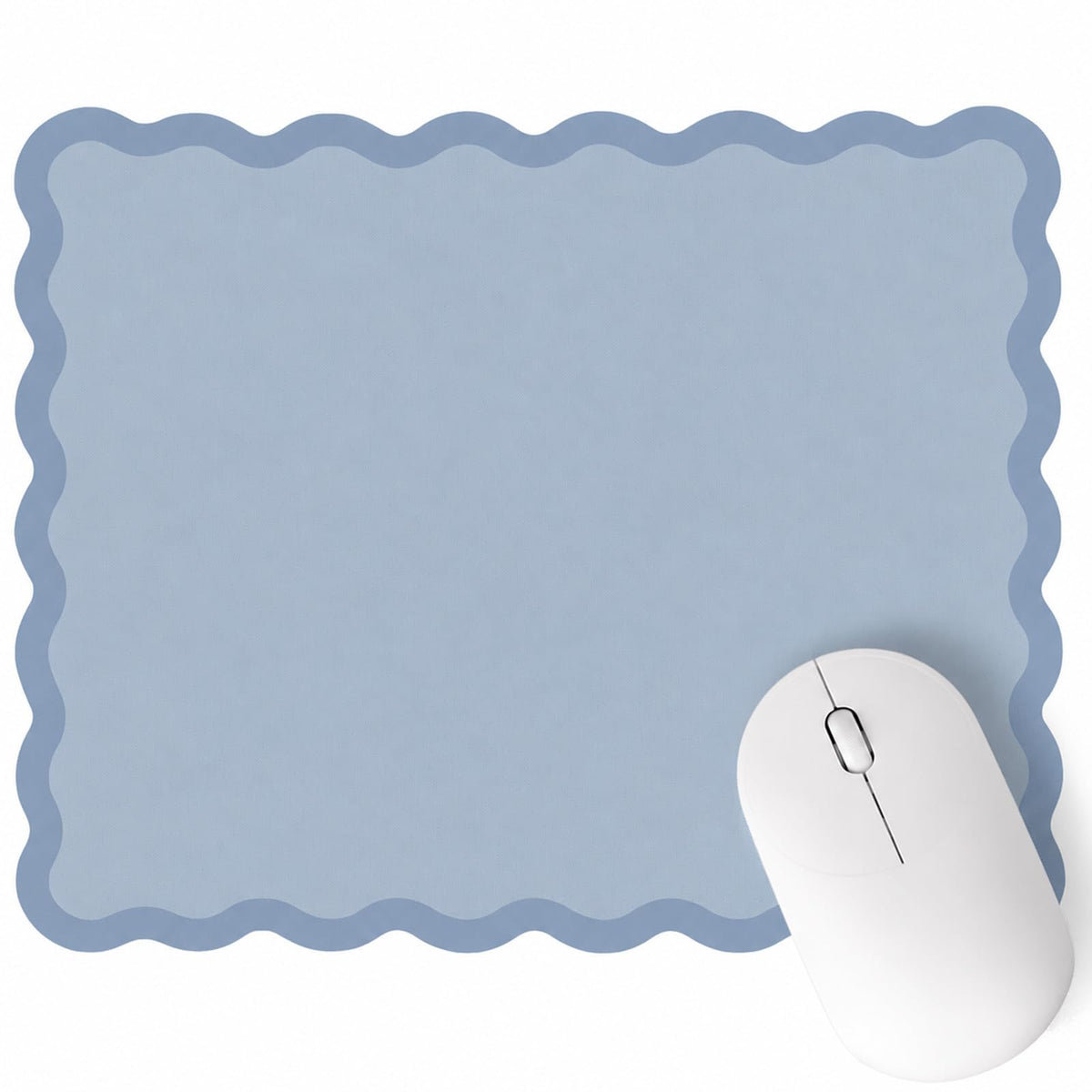 Kingdder Cute Scalloped Mouse Pad Non-Slip Mousepad 9.8x7.9in,Pink