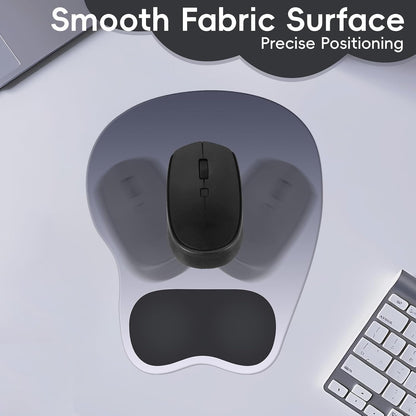 Ergonomic Mouse Pad,Non Slip Mousepad Wrist Rest Support for Office, Computer, Laptop & Mac(A-Black Grey)