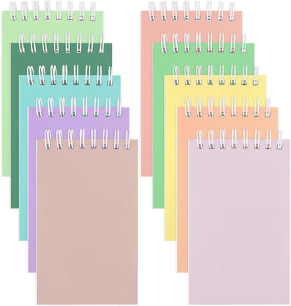 Hooqict 10 Pack Pocket Notebook 3x5 Colorful Mini Notebooks Small Spiral Notepads with Lined Pages, Memo Note Pads for Kids, Party Favors, Work, Office, Students School Supplies, 50 Sheets/100 Pages