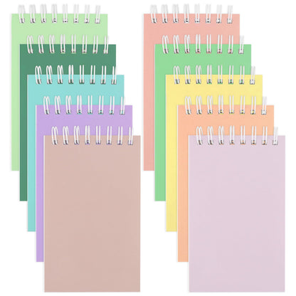 Hooqict 10 Pack Pocket Notebook 3x5 Colorful Mini Notebooks Small Spiral Notepads with Lined Pages, Memo Note Pads for Kids, Party Favors, Work, Office, Students School Supplies, 50 Sheets/100 Pages