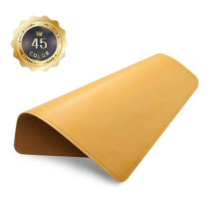 Mouse Pad，Round Mouse Pad，PU Mouse Pad，Leather Mouse Pad with Stitched Edge Micro-Fiber Base with Non-Slip Waterproof，Mouse Pad for Computers，Laptop，9 x 9 Inch (Caramel Brown)