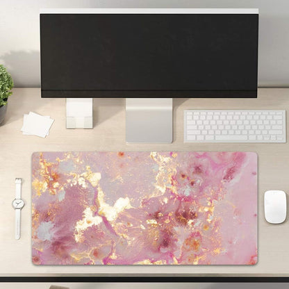 QiyI PU Leather Large Mouse Pad, Office Decor, 31.5" x 15.7", Rose Gold