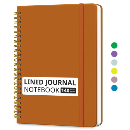 Taja Lined Spiral Notebook for Work, 5.7"x7.9" Spiral Journal College Ruled