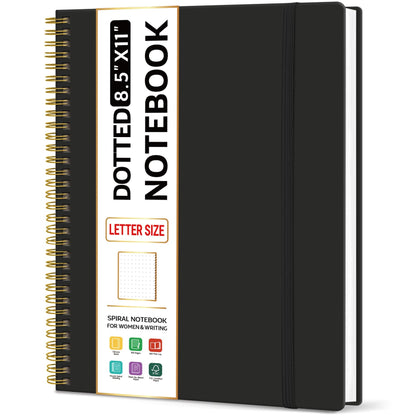 Taja Large Spiral Lined Notebook for Work, Journal for Women & Men