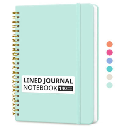 Taja Lined Spiral Notebook for Work, 5.7"x7.9" Spiral Journal College Ruled