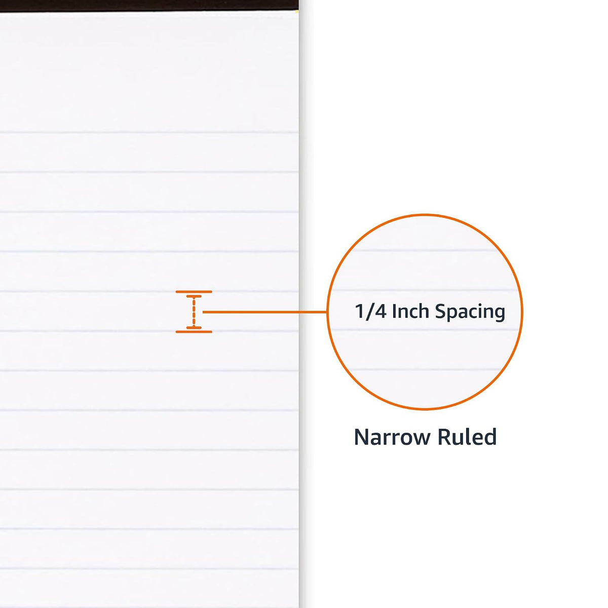 Amazon Basics Narrow Ruled Lined Writing Note Pads for Notes, Office Supplies, 5" x 8", White, 12-Pack of 50 Pages, Perforated