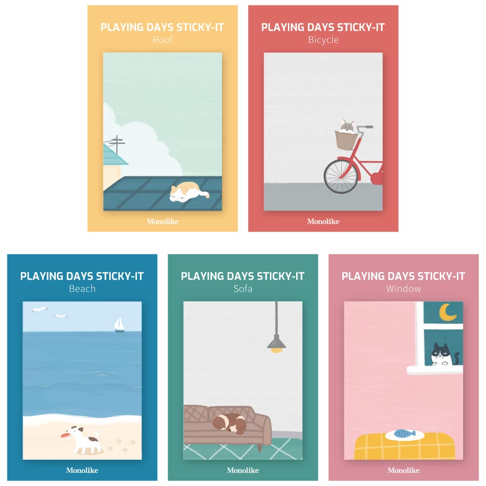 Monolike Gureum's Daily Life Sticky-it - 6p Set Self-Adhesive Memo Pad 50 Sheets