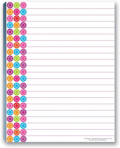 Fun Pattern Designs Pads - USA Made- 4 Assorted Notepads - Shopping List, Teachers, Home, Office, Small Gift - USA Made